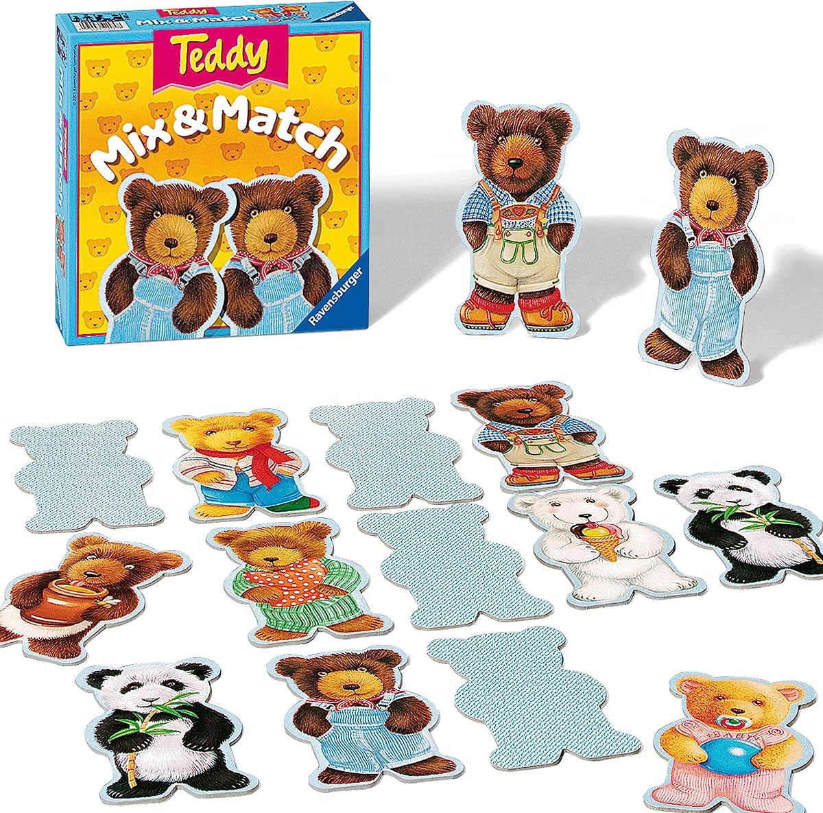 Ravensburger Teddy Mix & Match - Juego interactivo para niños | Juego rápido | Ideal para niños de 2 años en adelante | Diversión familiar clásica | Artesanía de calidad