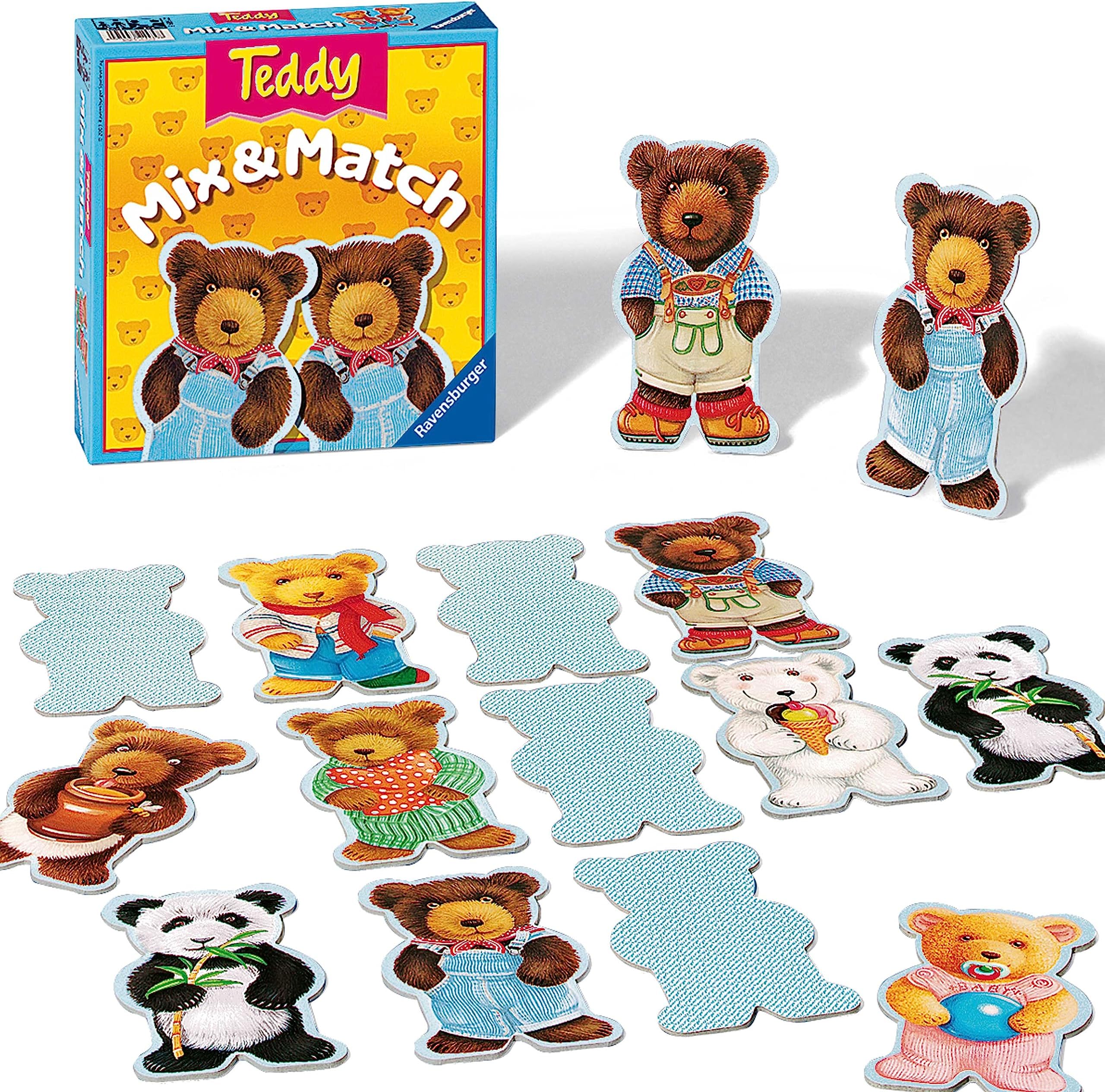 Teddy Mix & Match - Interactive Children's Game | Quick Play | Ideal for Age 2 and Up | Classic Family Fun | Quality Craftsmanship