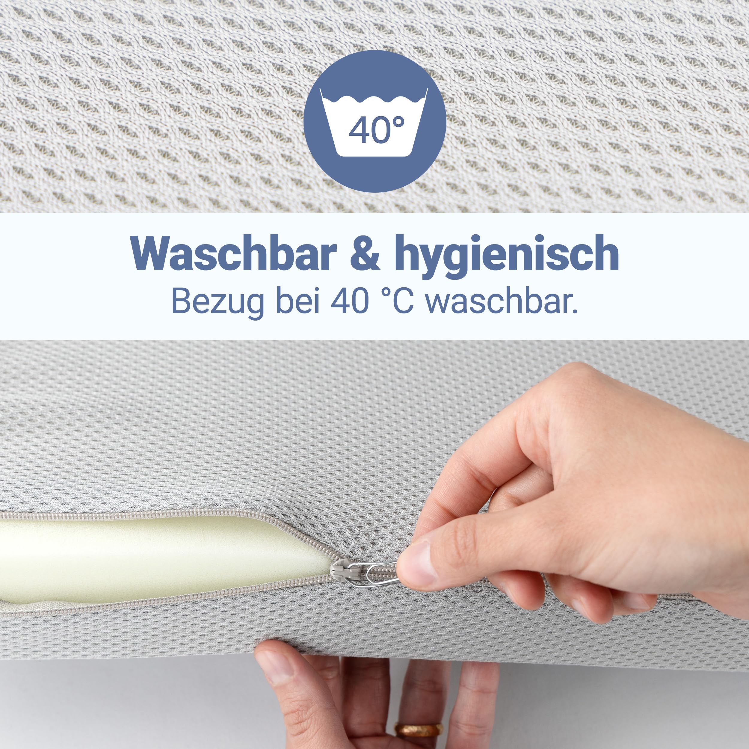 LaLoona Reisebettmatratze 60 x 120 cm/Höhe 5 cm - Grau | Matratze für Baby Reisebett mit abnehmbaren Bezug und Tasche, atmungsaktiv, waschbar, OEKO-TEX schadstoffgeprüft