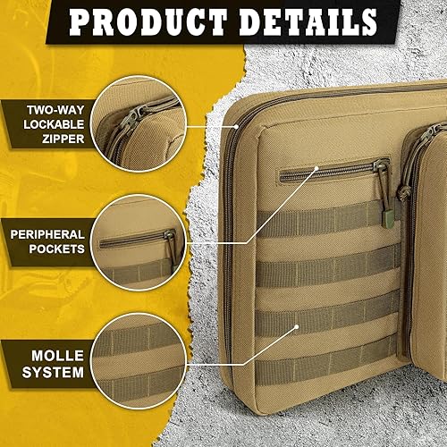 Miniatura 4 de DULCE DOM Funda para rifle doble, bolsa larga acolchada suave para rifles, estuche táctico para almacenamiento para escopetas, tiro, caza, mochila
