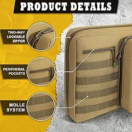 DULCE DOM Double Rifle Case Soft Padded Long Rifle Bag, Tactical Gun Case Storage for Shotguns Shooting Hunting Dual Carrying Backpack Accessories 36