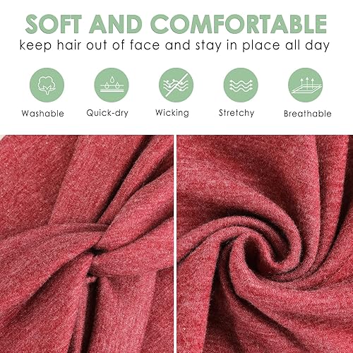 Miniatura 4 de Diademas extra anchas para mujer, 7 pulgadas, grandes, de algodón, como turbante, para mujer, antideslizantes, bohemias, para cabello de mujer (6