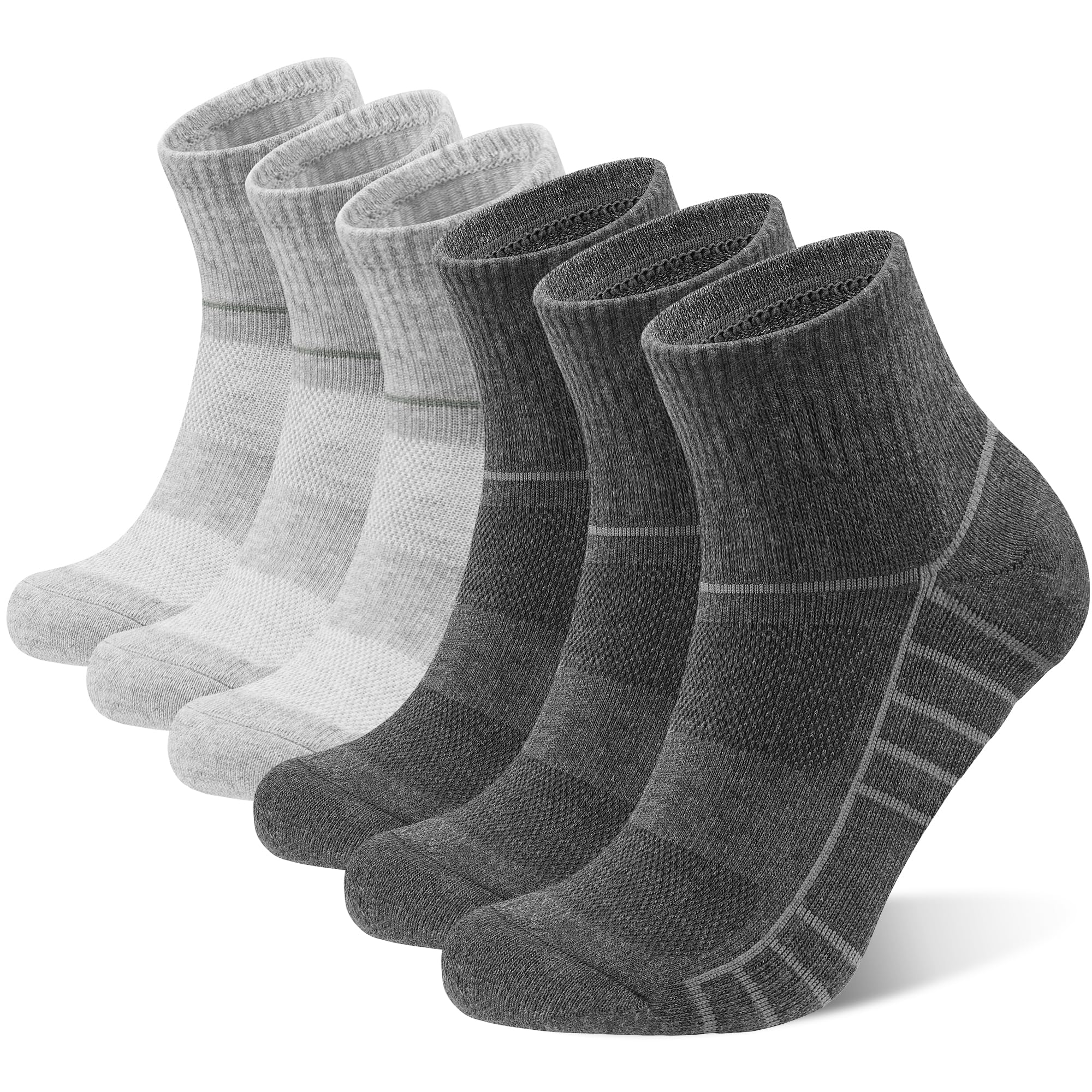 coskefy 6 Paar Socken Herren Damen Quarter Sportsocken Short Crew Socks Laufsocken Viertel Sneaker Socken 35-38 39-42 43-46