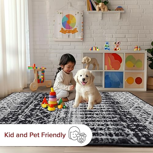 Miniatura 5 de nuLOOM - Alfombra decorativa marroquí Blythe, 2 pies x 3 pies, negro