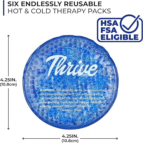 Miniatura 2 de Thrive Paquete de 6 bolsas de hielo redondas para bebidas calientes y frías paquete de 6  Paquete de hielo reutilizable con cuentas de gel con