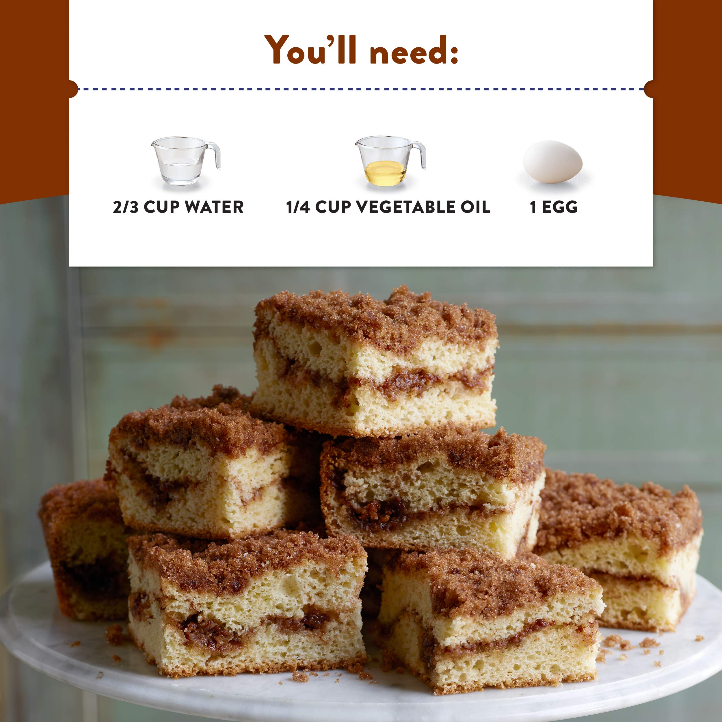 Krusteaz Cinnamon Swirl Crumb Cake and Muffin Mix, 21-Ounce Boxes (Pack of 4)