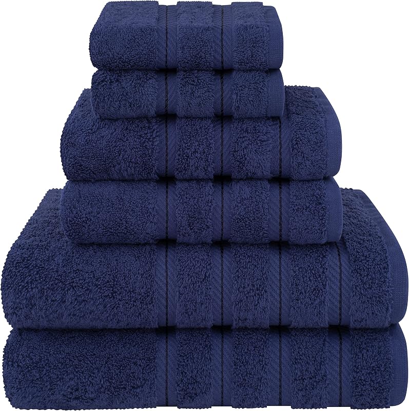 American Soft Linen Toallas turcas de lujo 100% algodón, juego de toallas de 6 piezas | Suave, absorbente, de secado rápido, certificado OEKO Tex Standard 100, duradero, lavable a máquina, calidad premium de hotel