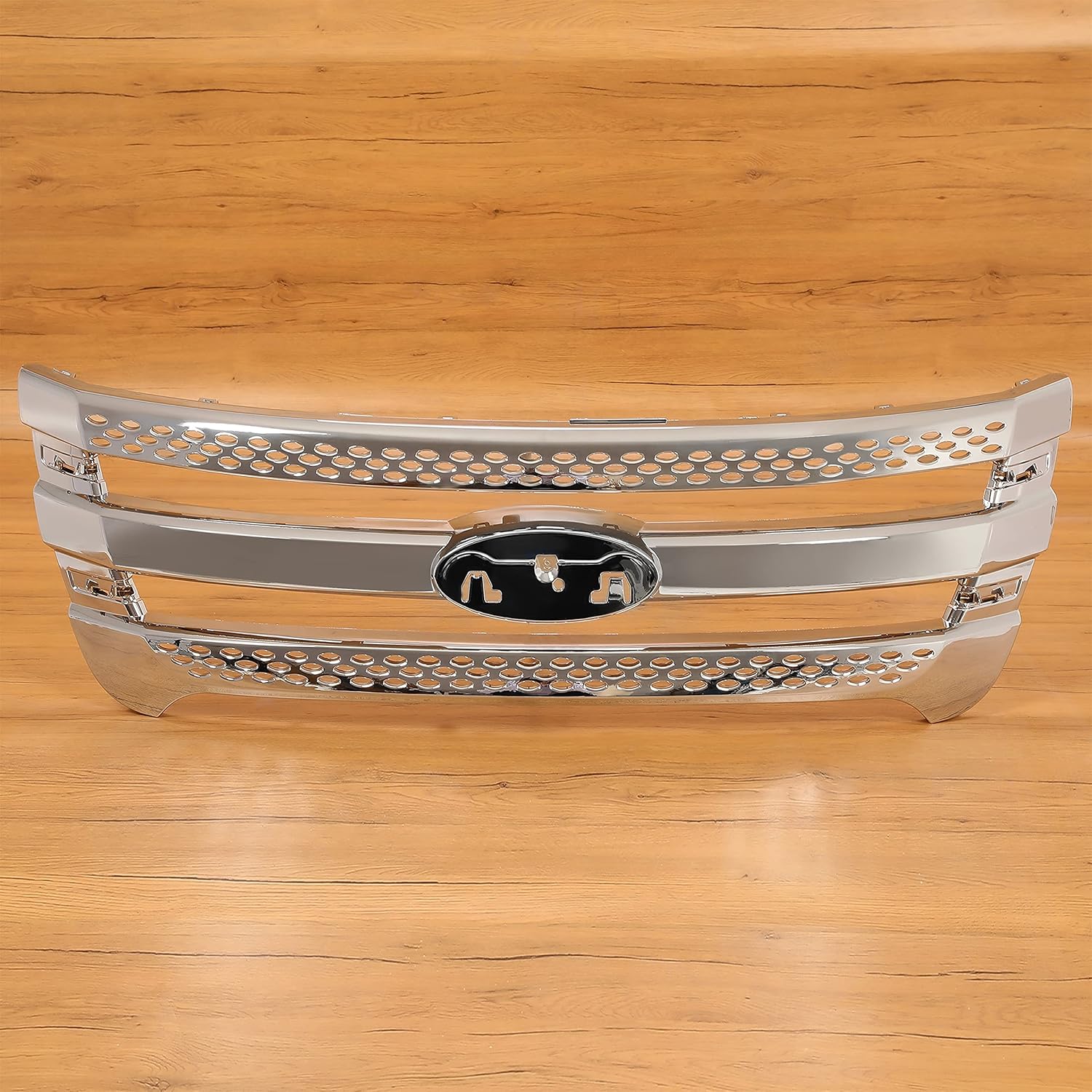 KUAFU Front Grille Inserts Compatible with 2011-2015 Ford Explorer Bumper Grill Chrome Silvery