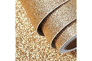 FunStick Champagne Gold Glitter Wallpaper Adds Pizzazz to Your Decor