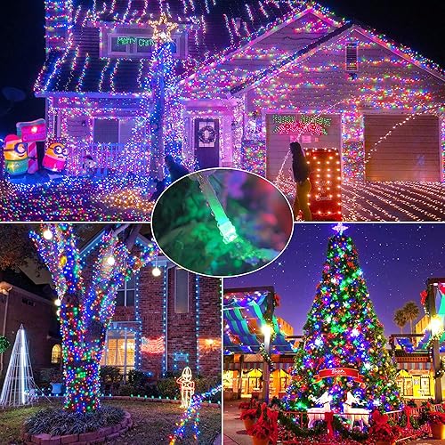 Miniatura 5 de YOUNGAR - Tira de luces para interiores, luces parpadeantes, 98 pies, 200 LED, 8 modos, luces de Navidad multicolor para exteriores, 30 V con