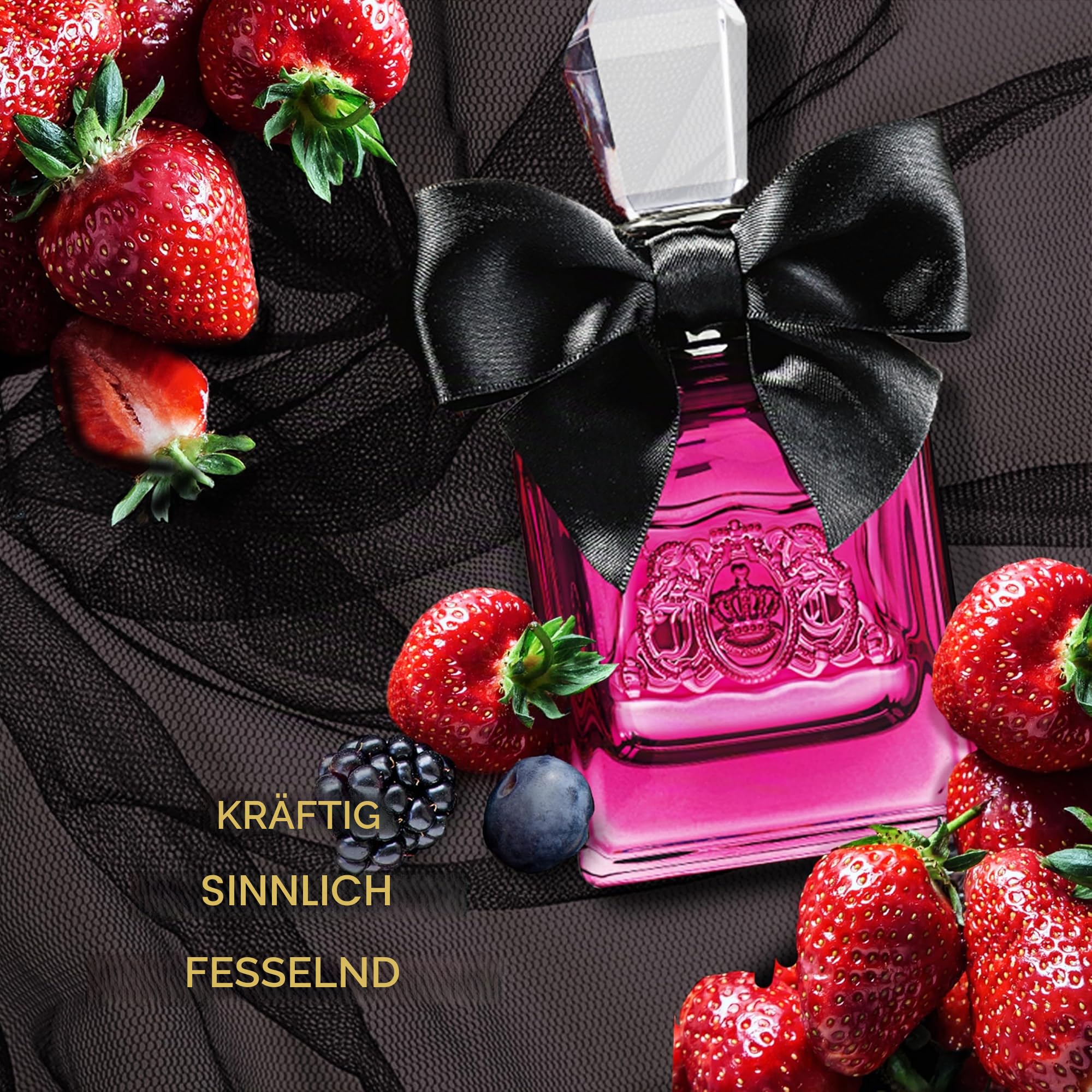 Juicy Couture - Viva La Juicy Noir Eau de Parfum für Damen, fruchtiger Gourmand Amberduft, Beeren, Geißblatt & Amber, Ausdrucksstarkes, sinnliches & fesselndes Eau de Parfum für Damen