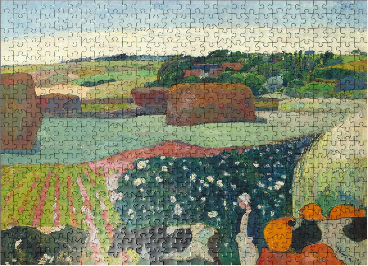 MyPuzzle Haystacks in Brittany 1890 By Paul Gauguin - Premium 500 Piece Jigsaw Puzzle for Adults