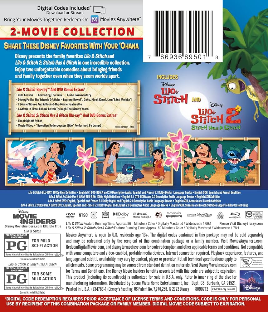 LILO & STITCH 2-MOVIE COLLECTION [Region Free] [Blu-ray