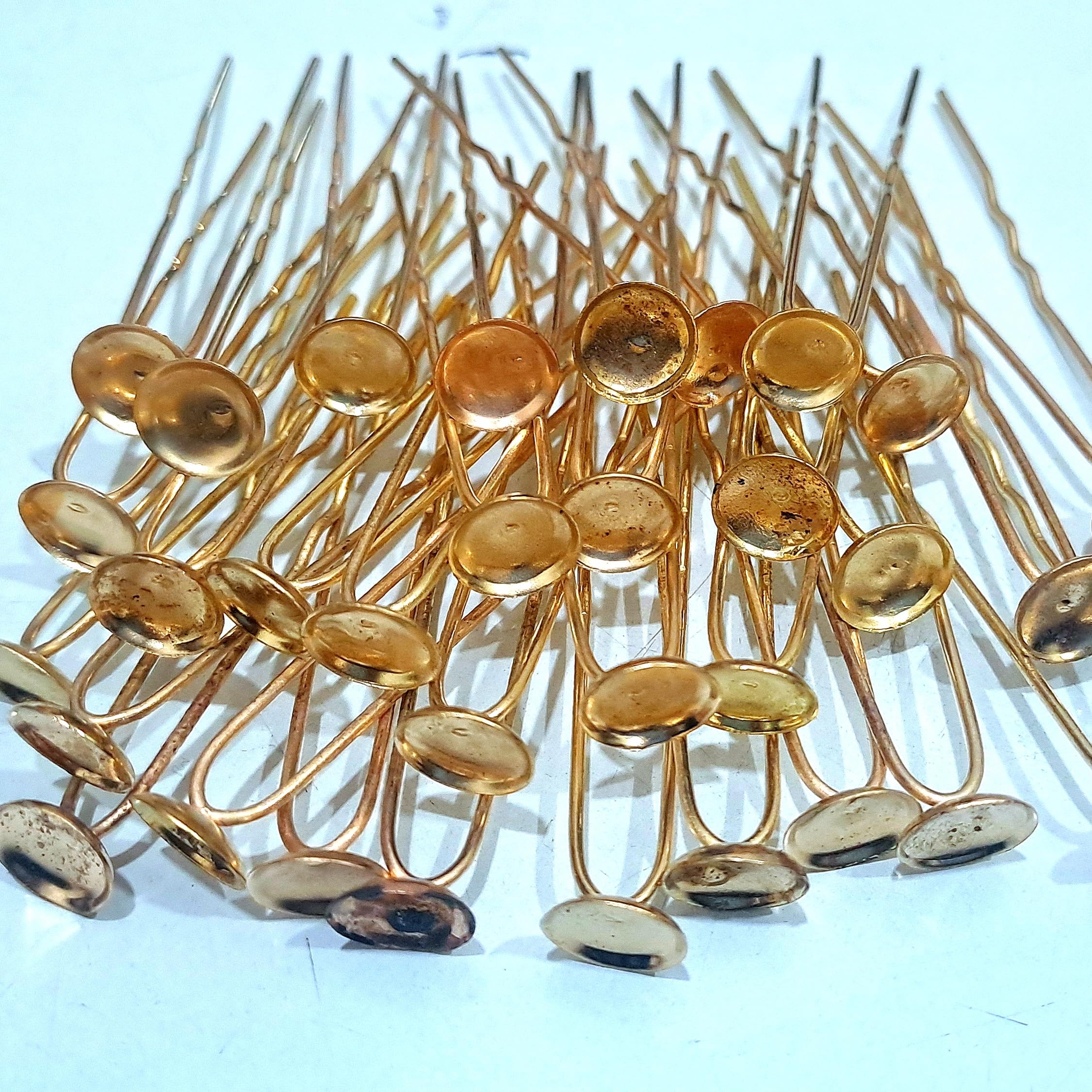Golden Metal U Juda Pins for Hair Accessories | 50 Pcs DIY Pin Set | Metal Juda Pin Base for Making Flower Pins, Bridal Hair Accessories, Bun Pinss, Wedding & Party Use for Women/Girls-picture-27