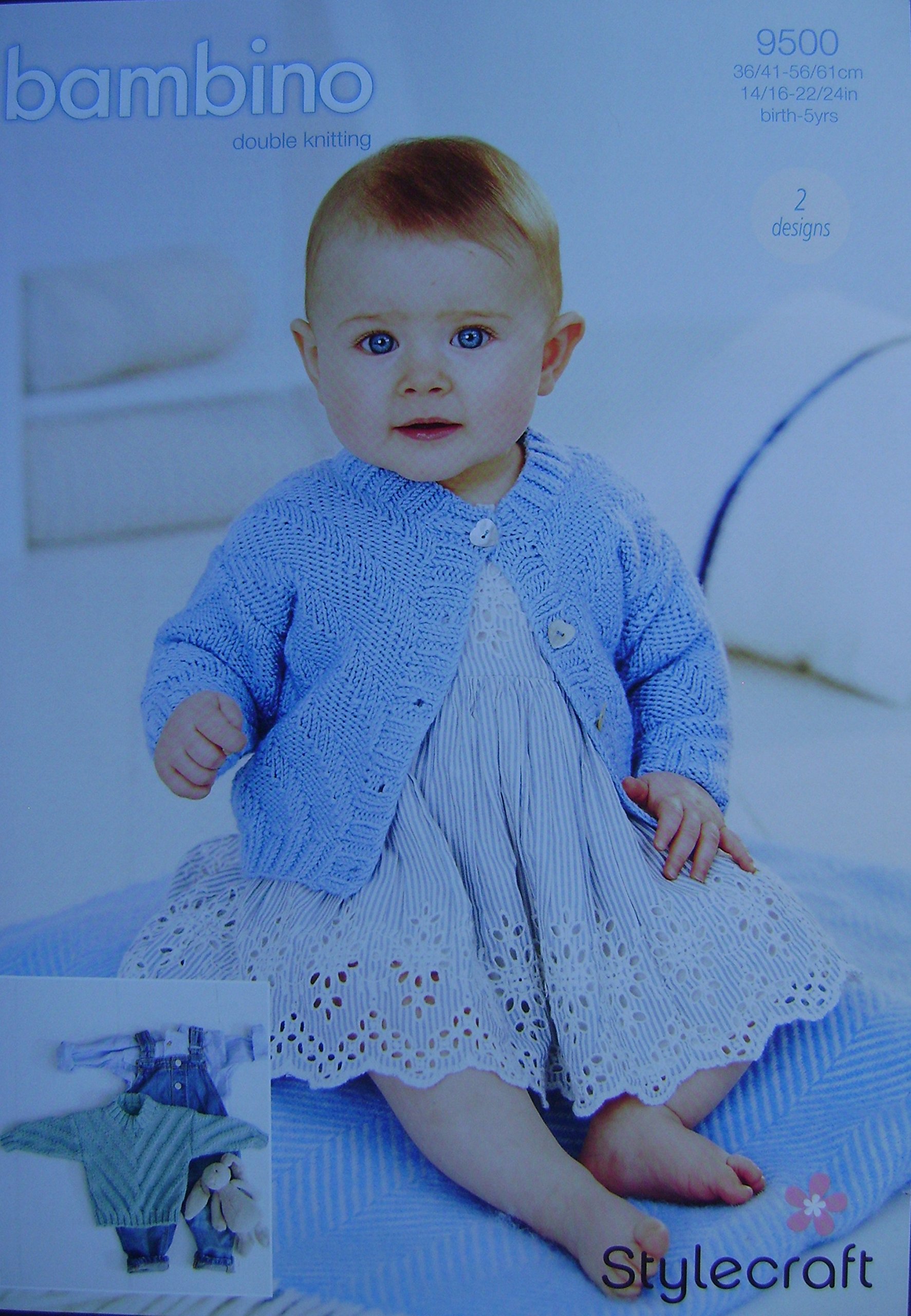 CRAFTROOM Knitting - 2 Designs Knitting Pattern for Baby Sweater & Cardigan in DK Sizes 14-24" Chest - Stylecraft 9500