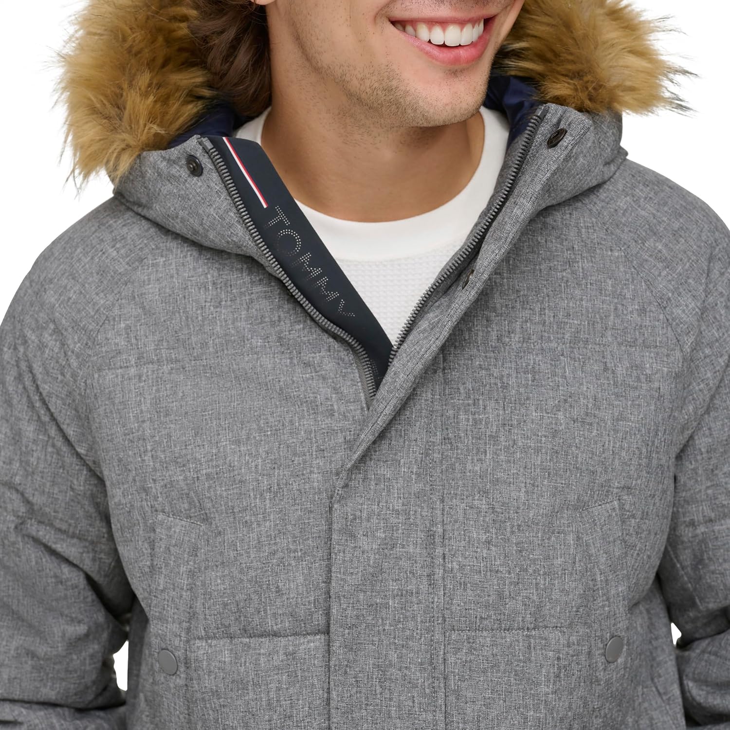 Tommy Hilfiger Mens Quilted Snorkel Parka Coat