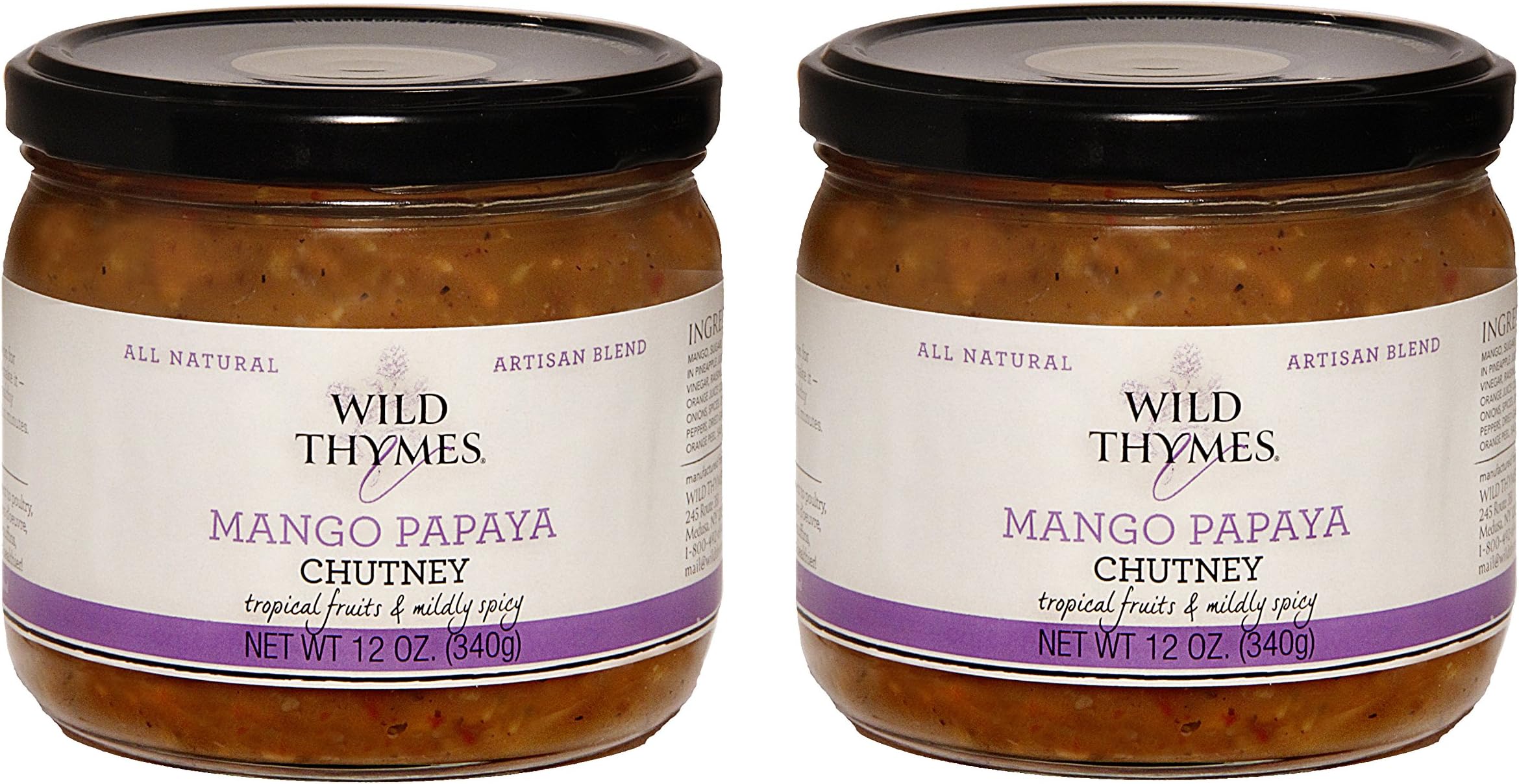 Mango Papaya Chutney by Wild Thymes Farm, 12oz (Pack of 2))