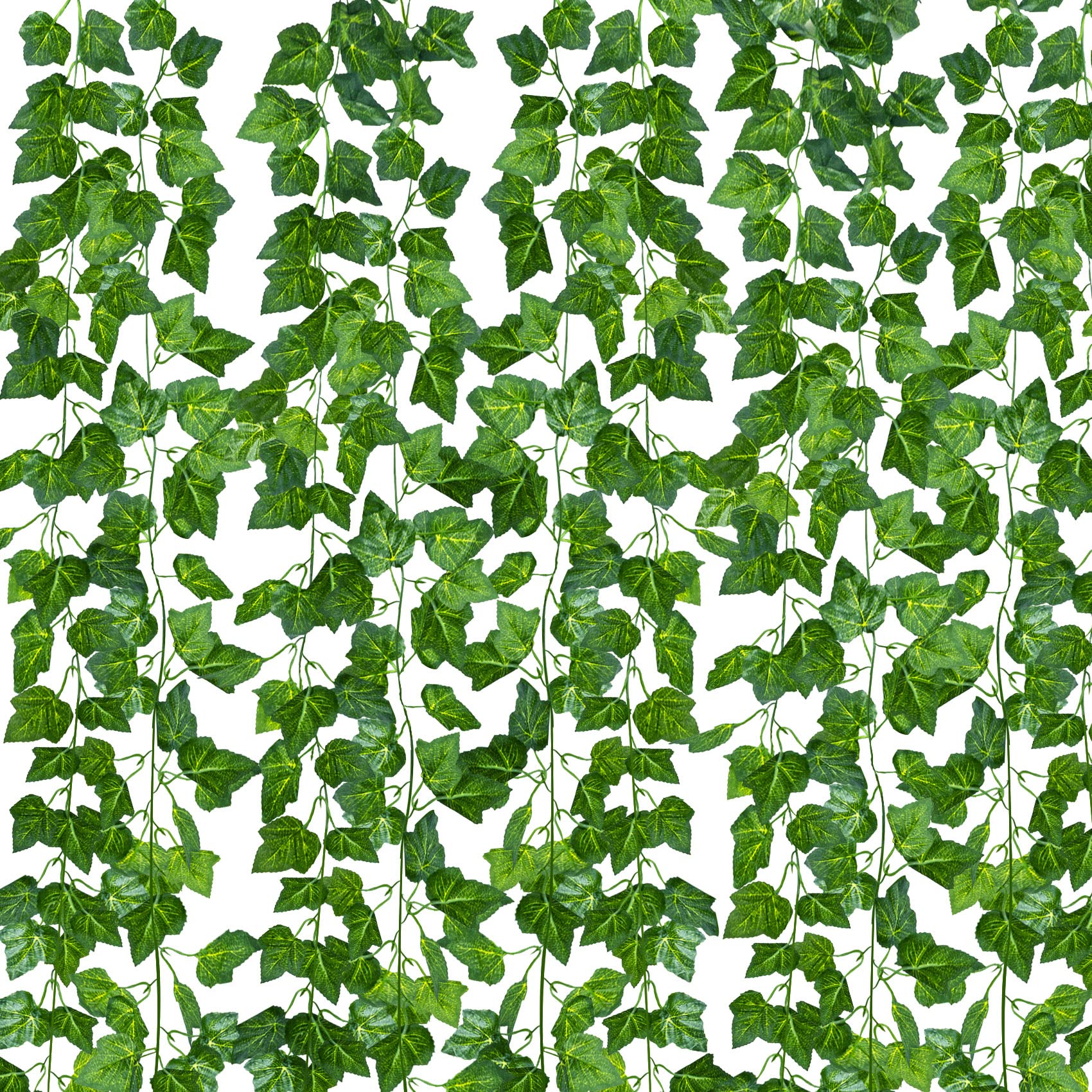 Huryfox Fake Plants for Room Decor, Artificial Ivy Leaves Vines Aesthetic Home Decorations Faux Hanging Greenery Garland for Bedroom Garden Indoor Outdoor,12 Pack