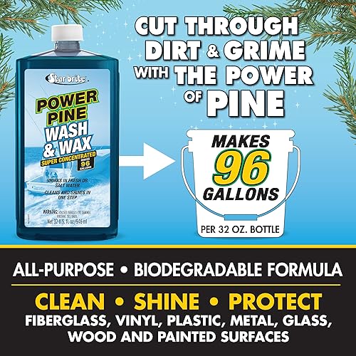 Miniatura 4 de STAR BRITE Power Pine Wash & Wax - Fórmula concentrada de grado marino para barcos, automóviles y más, limpia, brillo, protección UV y elimina