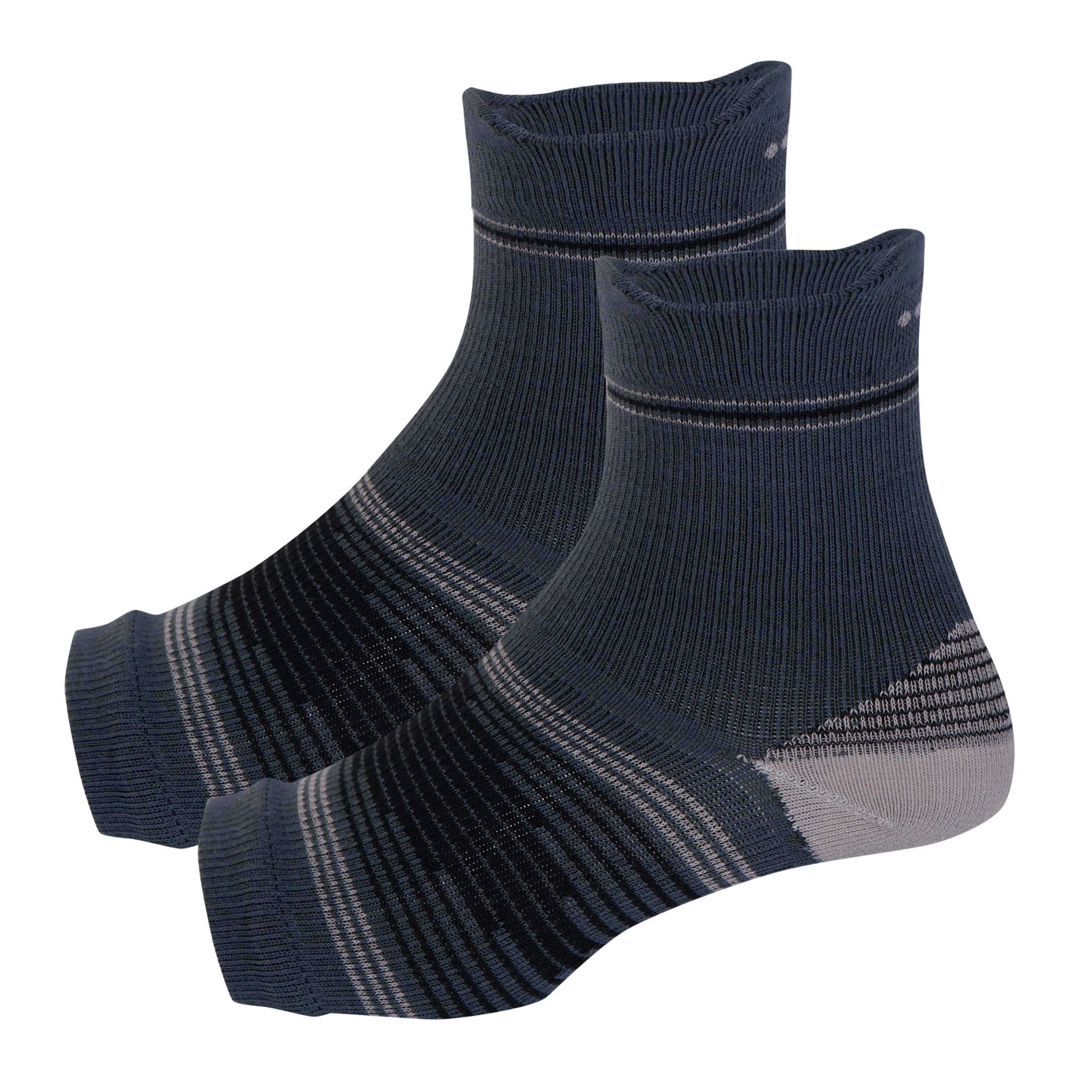 Open Toe Bamboo Compression Socks | Women & Men | Nano Compression Socks for Neuropathy | Grey | Plantar Fasciitis Relief | Arch Support | Ankle & Foot Swelling | Heel Pain | Injury Recover |