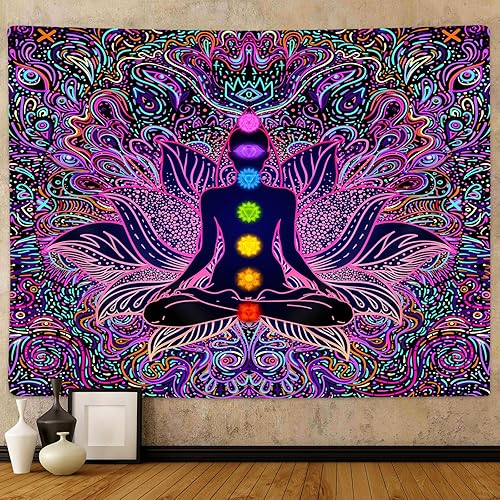 Tapiz de chakras, mandala bohemio, tapiz de meditación de yoga, tapiz espiritual de 7 chakras, tapices de meditación para decoración del hogar,