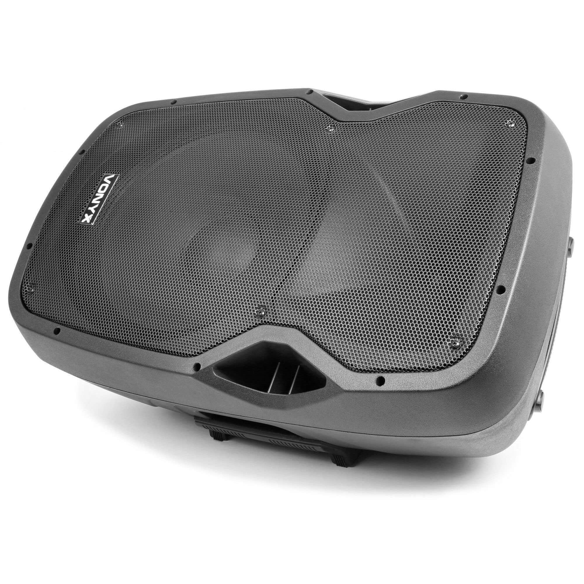 Vonyx AP1500PA - Sistema PA Mobile, Woofer 15", Potenza in Uscita: 800 W, Bluetooth/USB/SD/MP3/AUX-In, Auricolare UHF da Tasca, Microfono UHF, Microfono Via Cavo, Batteria Ricaricabile, Telecomando