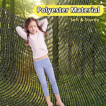 Climbing Cargo Net 9.8' x 9.8', Double Layers Playground Safety Net, with Storage Bag Climbing Net for Kids Outdoor Treehouse