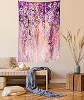 Vista 61 de Ambesonne Tapiz de cornamentas, cervatillo de ciervo de cola blanca en el desierto en el campo, tema de caza rural, colgante de pared