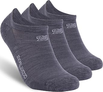 Athletic Running Socks, ZEALWOOD 3 Pairs Merino Wool Low Cut Ankle Anti-blister Cushion Hiking Socks For Men Women