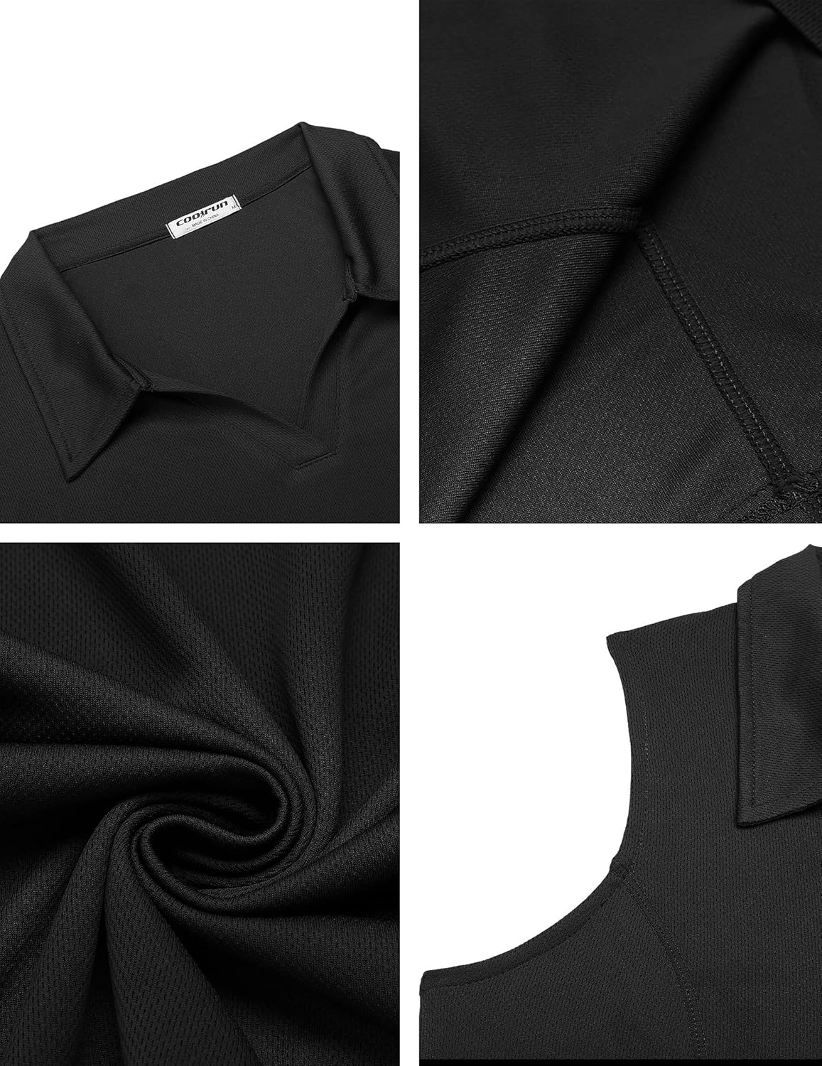 COOrun Women's Golf Polo Shirts Sleeveless Quick Dry Tennis T-Shirts Lightweight V-Neck with Collar Tank Top - Image 5