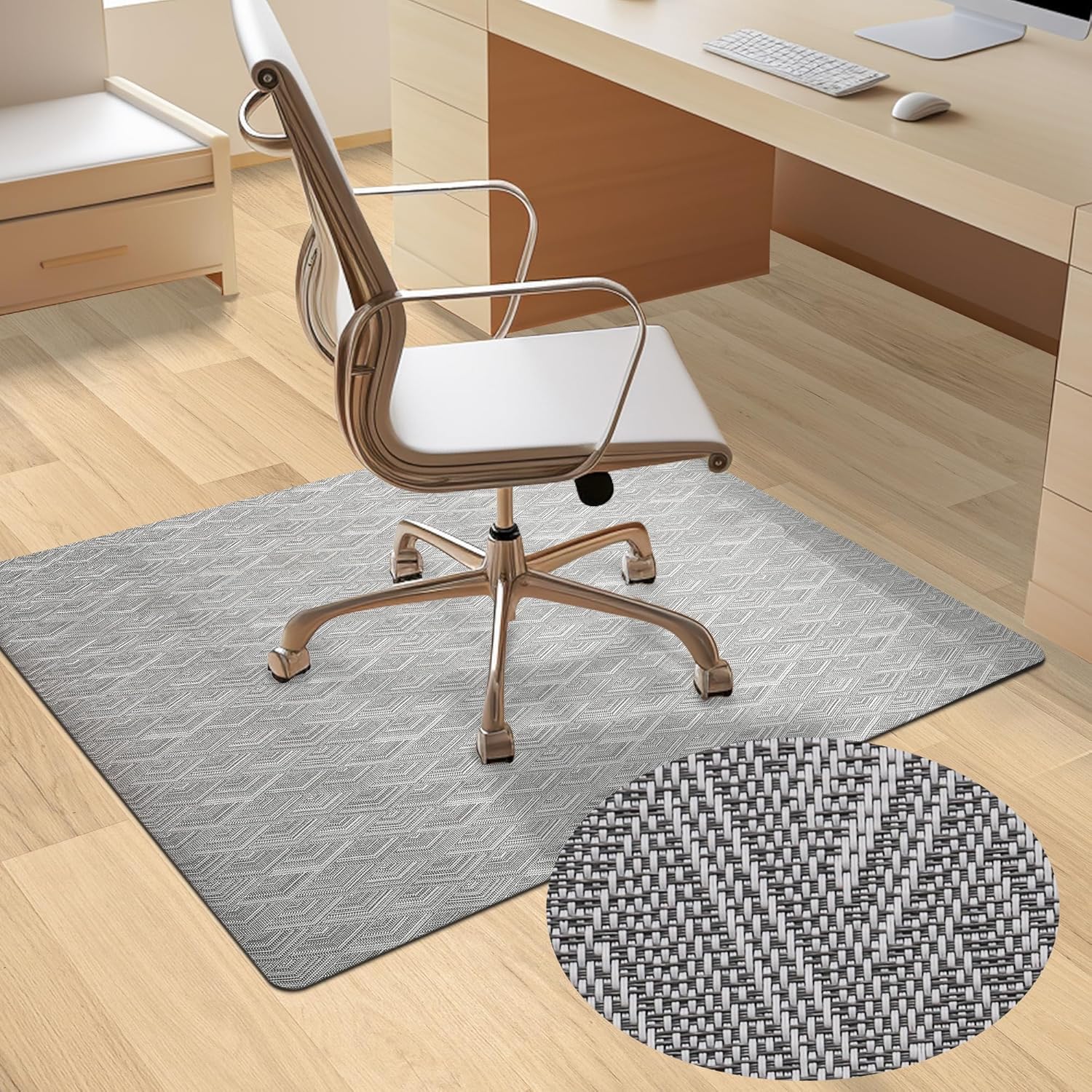 AiBOB Chair Mat for Hardwood Floor, 45 X 53 inches Desk Chair Mat for Wood and Tile Floors, Protection Mats for Office and Home, Easy Glide for Chairs