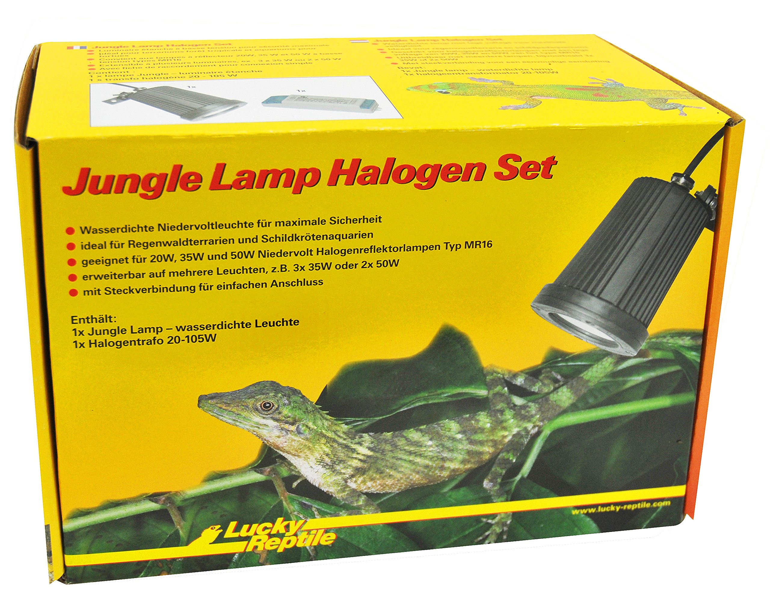 Lucky Reptile JL-1 Jungle Lamp - Set di lampade Impermeabili a Bassa Tensione con trasformatore