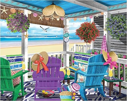 White Mountain 1000 Piece Jigsaw Puzzle Scenic Summer Beach Puzzles with Large Pieces Gift for Adults and Family 24"x30" - Low Tide