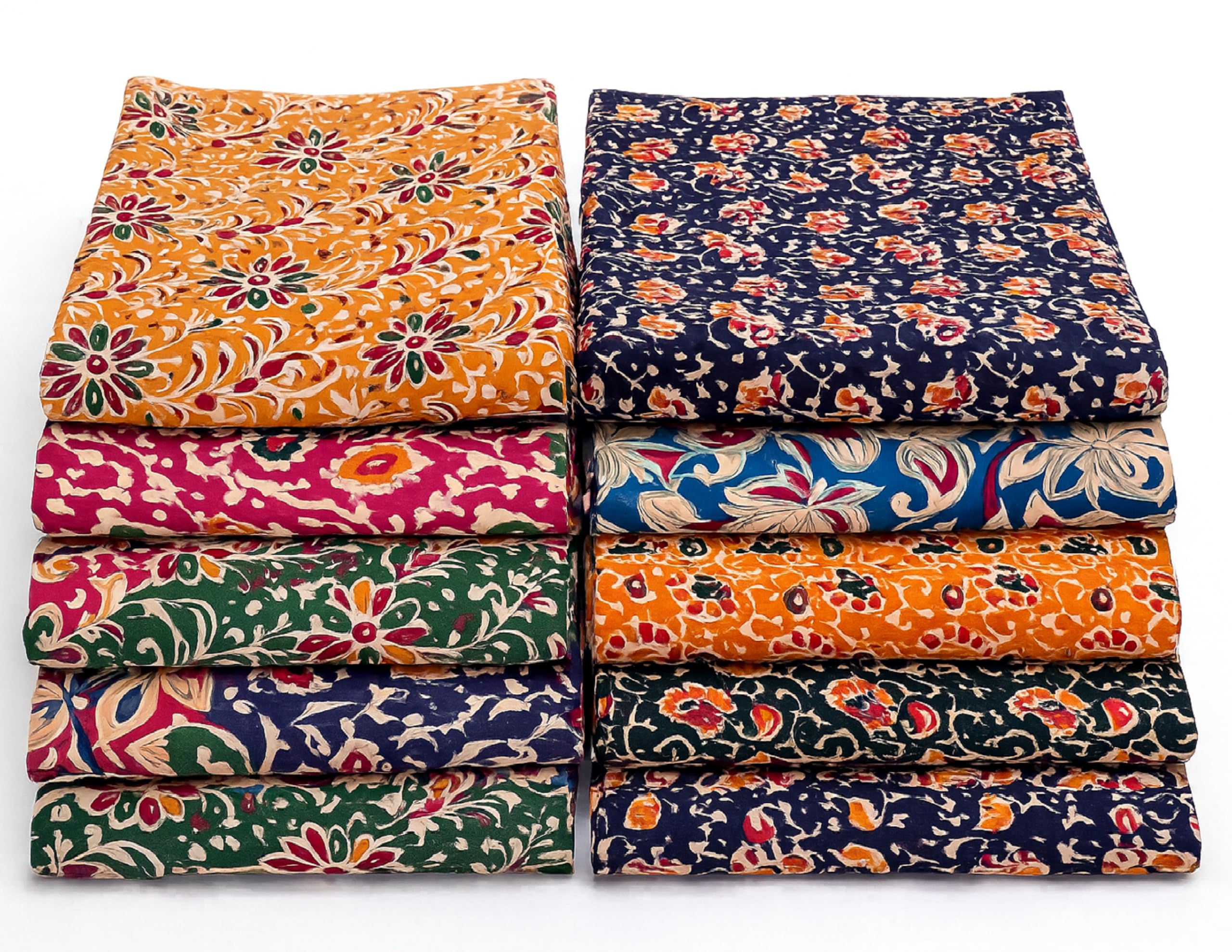 little PANDA Women’s Printed Cotton Blend Unstitched Blouse Material (1 Meter Each, Pack of 10) | Fabric for Saree Blouse Stitching | Multi-Colour Combo-picture-19