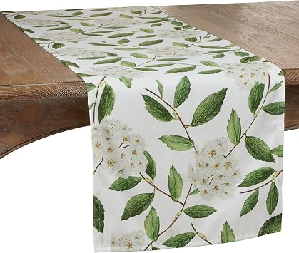 عداء طاولة بتصميم الأزهار من SARO LIFESTYLE، أخضر، مقاس 16 &times; 72 بوصة