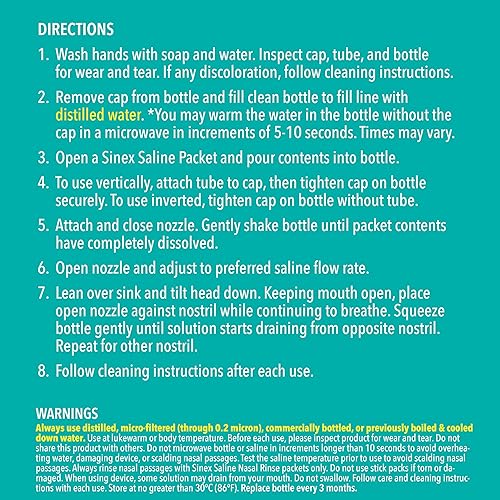 Miniatura 13 de Vicks Sinex - Kit de iniciación de enjuague nasal salino, solución salina sin medicamentos, elimina moco y alérgenos, alivio rápido y eficaz para la