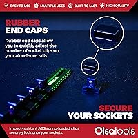 Vista 4 de Olsa Tools Organizador de Dados de Aluminio de 1/2 Pulgada Soporte de Dados de Calidad Premium (VERDE)