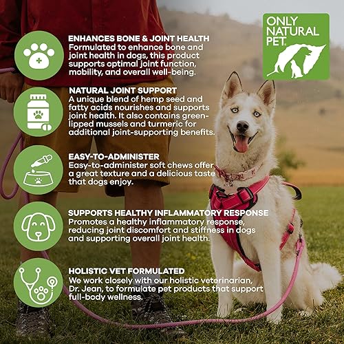 Miniatura 9 de Only Natural Pet Soporte de cáñamo para cadera y articulaciones para perros, suplemento para movilidad, bienestar, alivio del dolor, inflamación