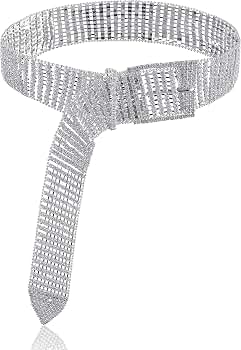 Lovful Women Full Rhinestone Belt,Bling Silver Belts for  display picture 1