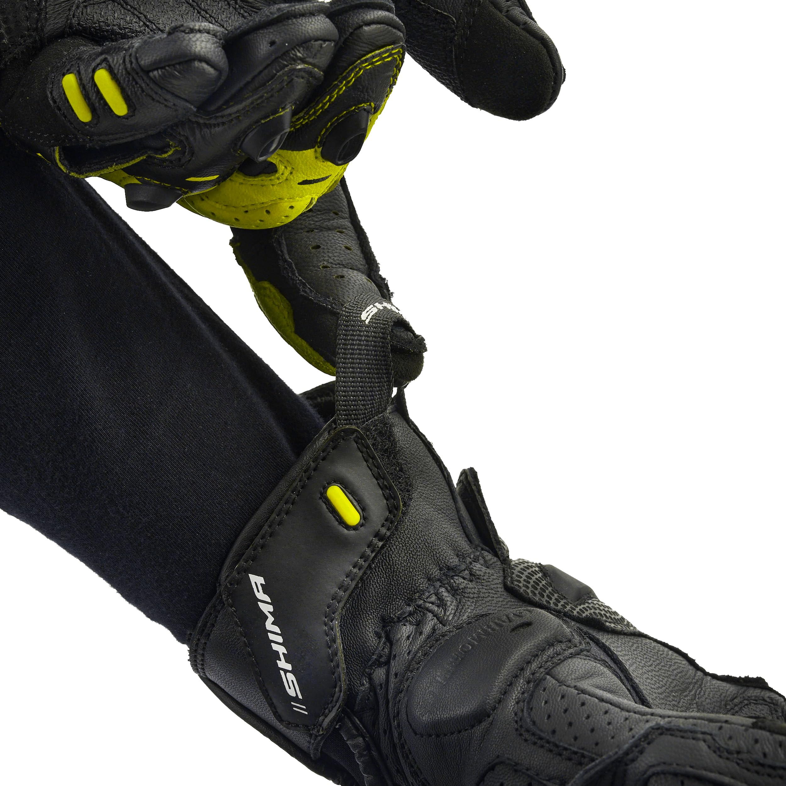 SHIMA XRS-3 Guanti Moto Sport Uomo Pelle Lungo Ventilato Perforato Omologati Guanto Motocicletta Touchscreen Ventilata Scooter Protettore Rinforzato Abbigliamento Racing (Uomini, Bianco, S)