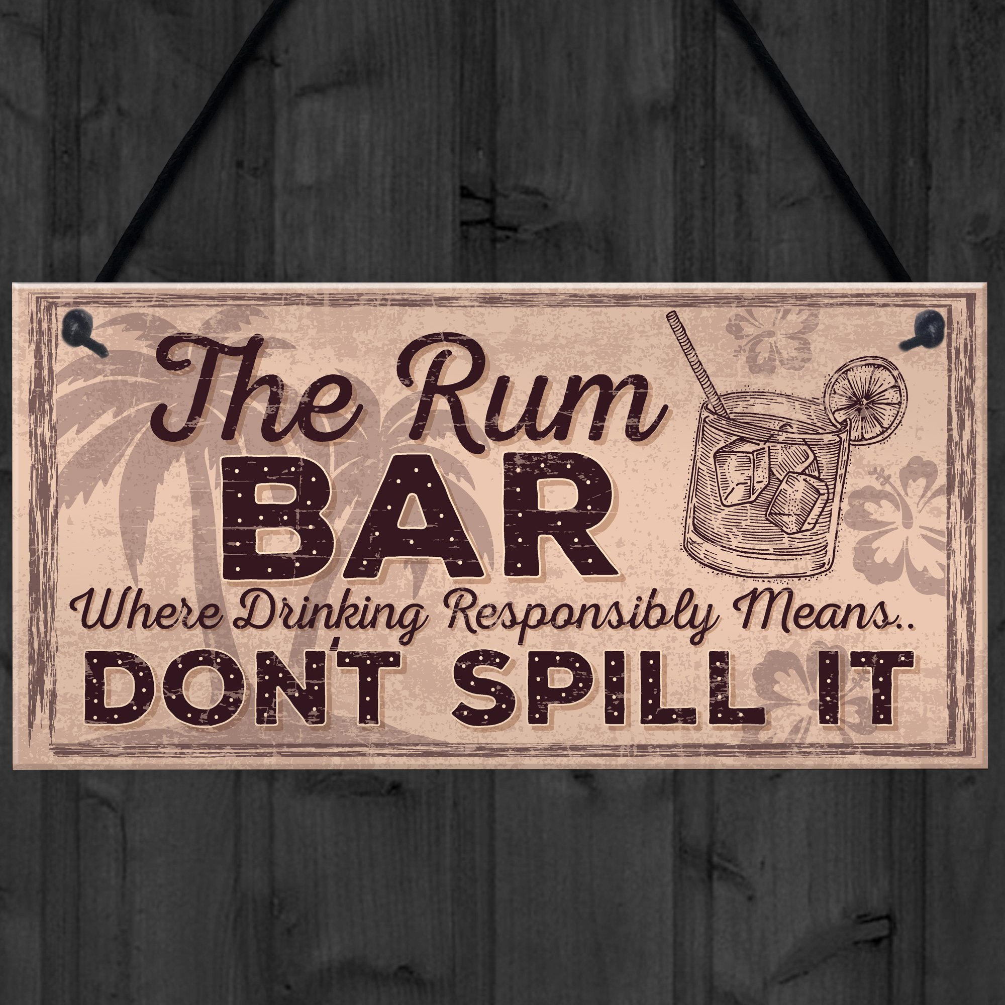 Targa Da Parete RED OCEAN Con Scritta 'Let's Drink VODKA And Talk Shite!', In PVC, 200x100 Mm, Per Bar E Taverna - 2
