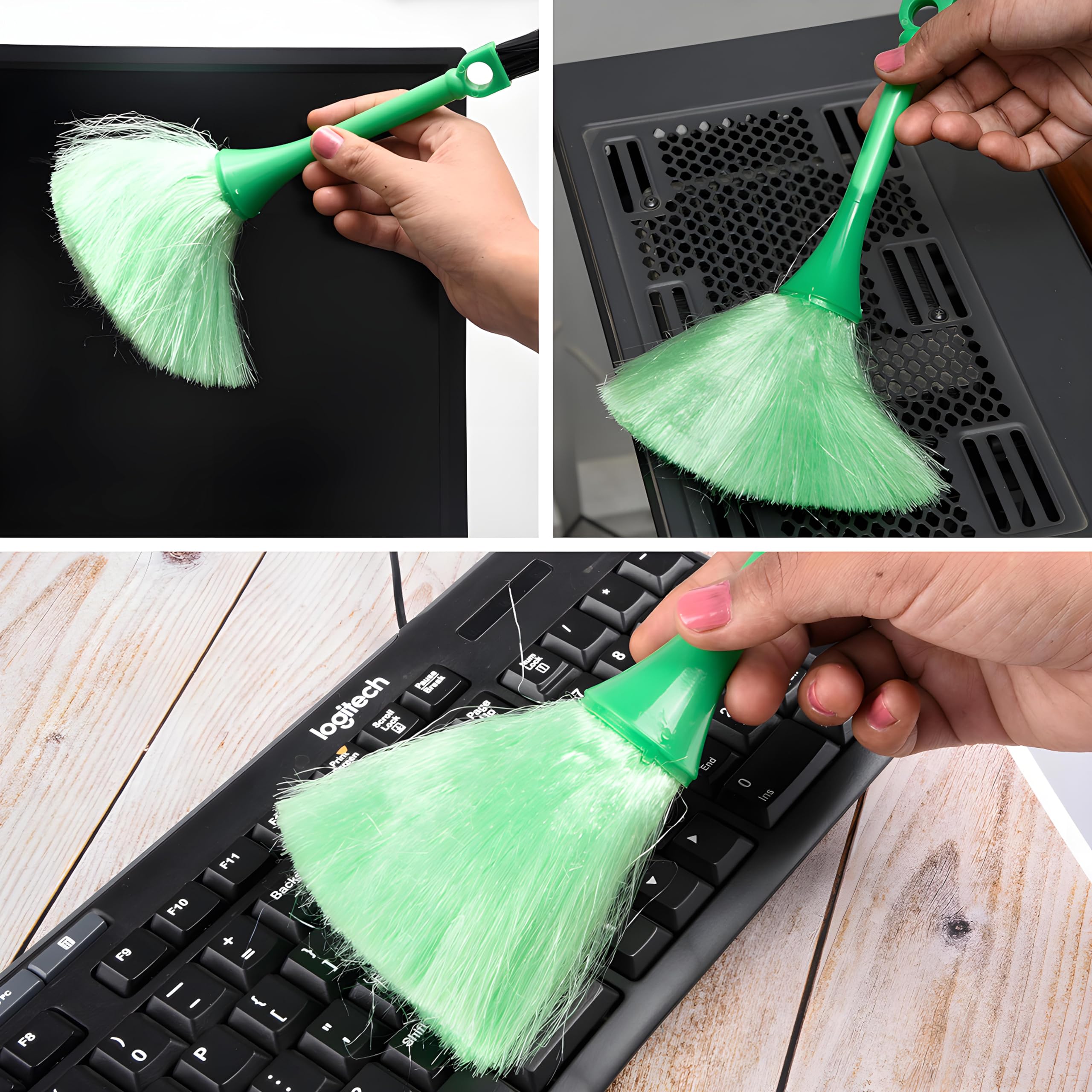 Kuber Industries Computer Brush | Computer Keyboard Brush | Kitchen Duster | Laptop Keyboard Brush | Computer Dual Brush | Cleaning Tool for Computer | Pack of 3 | Multicolor - Image 4 thumbnail