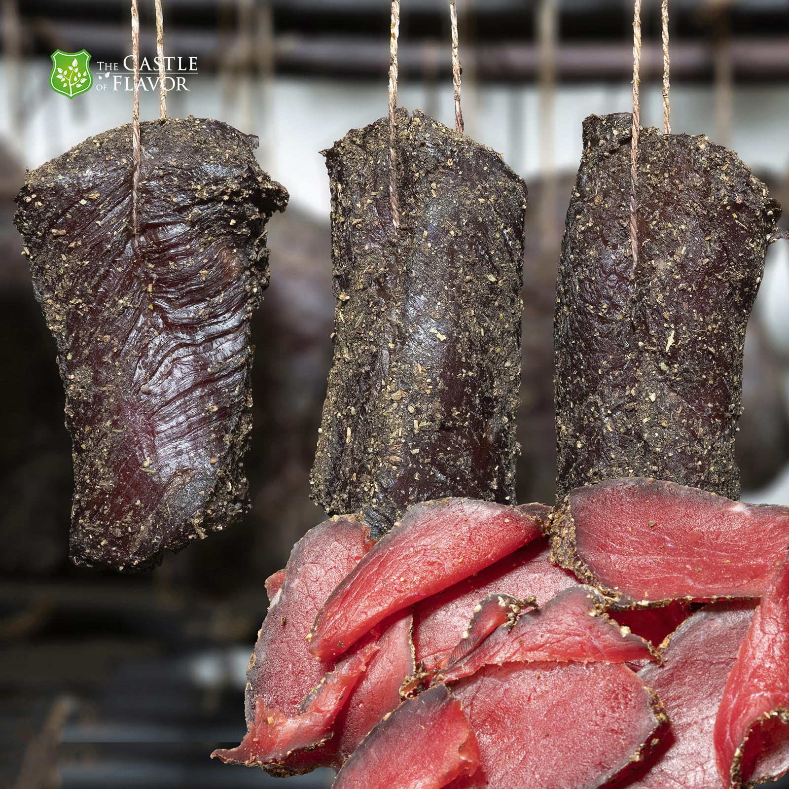 The Castle of Flavor Polnisches Trockenfleisch- und Wurstset 1,86 kg | 12 vakuumverpackte Spezialitäten: Rind, Ente, Schinken, Salami, Wurst, Schwein und Schmalz; zum Probieren oder Verschenken.
