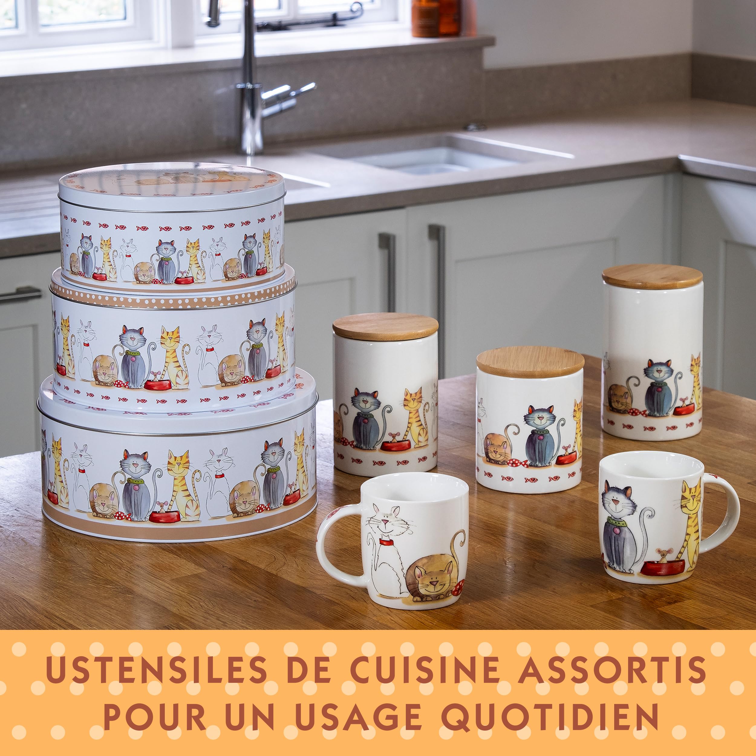 Image secondaire de Lot de 4 Tasses en Céramique Chat - Mug Original pour Amoureux des Chats