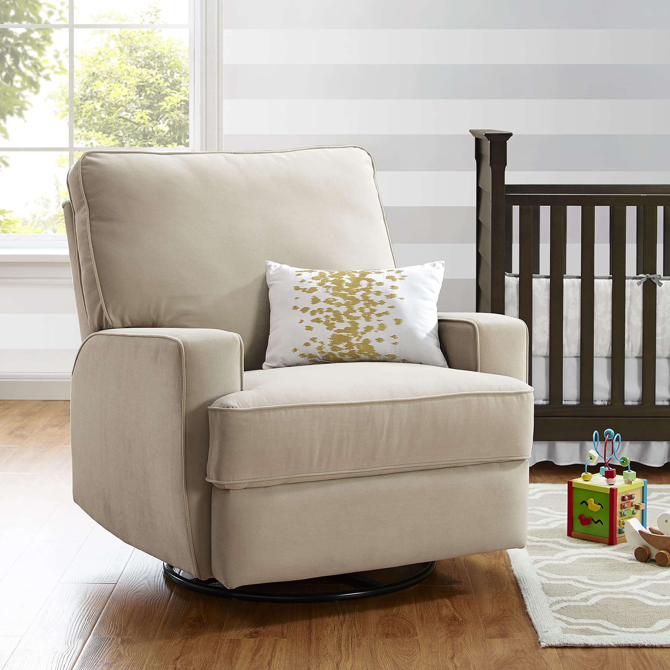 DHP Furniture Rylan Baby Relax Recliner Chair Beige, 91 x 83 x 100cm (WxDxH)