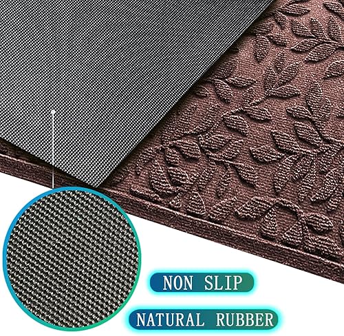 Miniatura 3 de Bulijojo Tapete de entrada frontal, duradero, resistente, tapete de bienvenida grueso, absorbente, de goma natural, antideslizante, fácil de