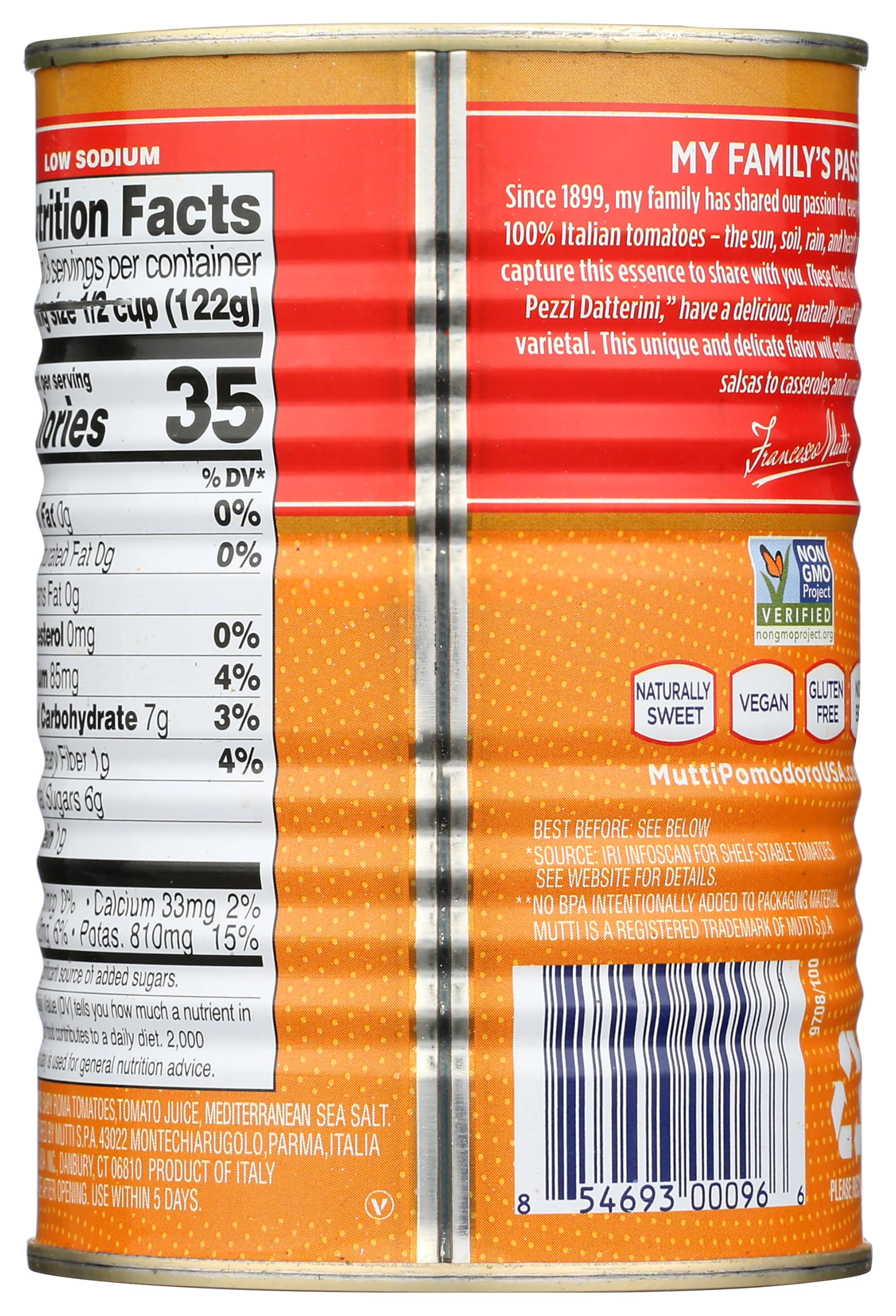 Mutti Diced Baby Roma Tomatoes, Vegan Friendly, Gluten Free & Non-GMO, 14 Ounce (Pack of 6)
