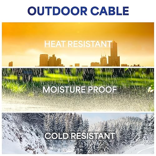 Miniatura 7 de VIVO Negro 250ft Bulk Cat5e, cable Ethernet CCA, caja de extracción UTP, cable Cat-5e, impermeable, al aire libre, cable de entierro directo-V018