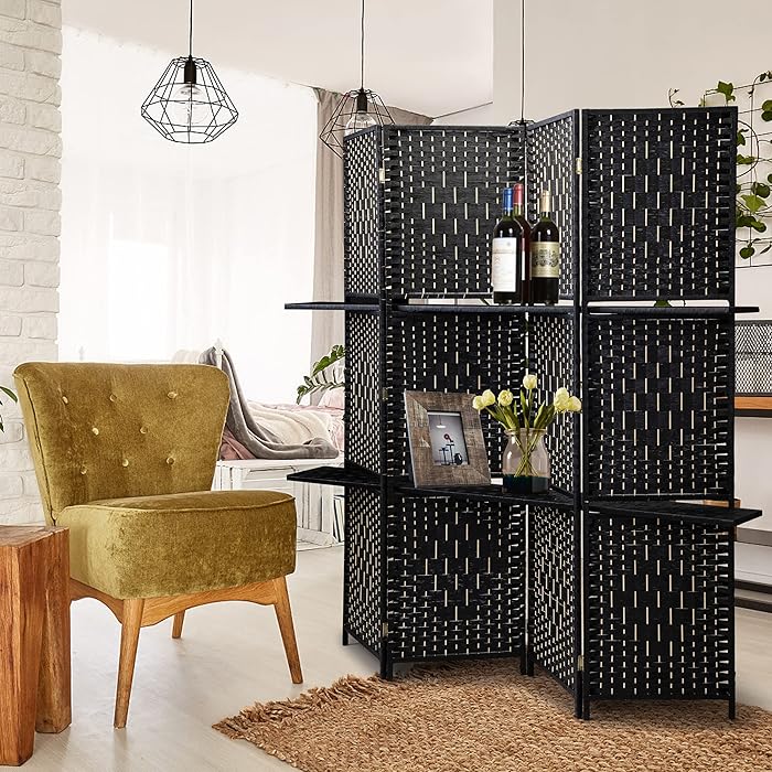 Buy JAXSUNNY 4Panel Room Divider Folding Paper Rope Folding Screen