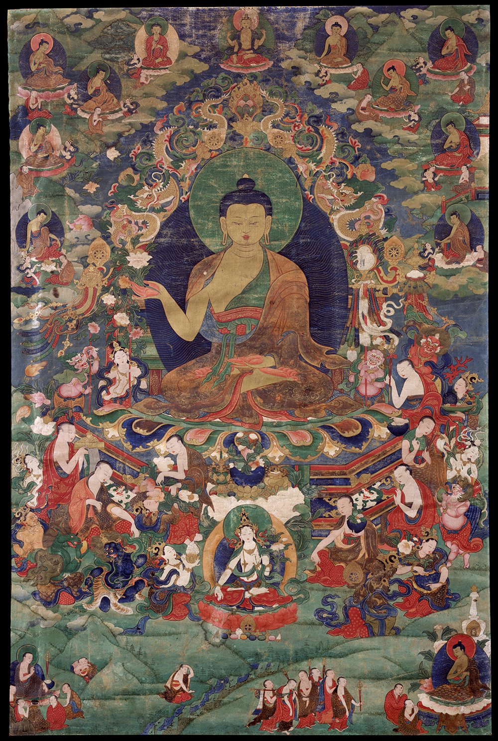 Shakyamuni Buddha grand tableau anti-stress pour une maison apaisante